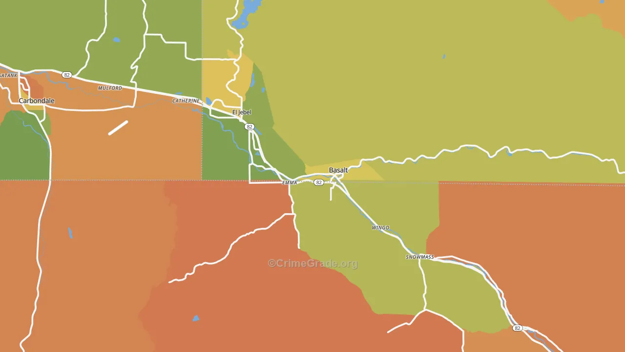 Basalt, CO Map of Burglary Rates