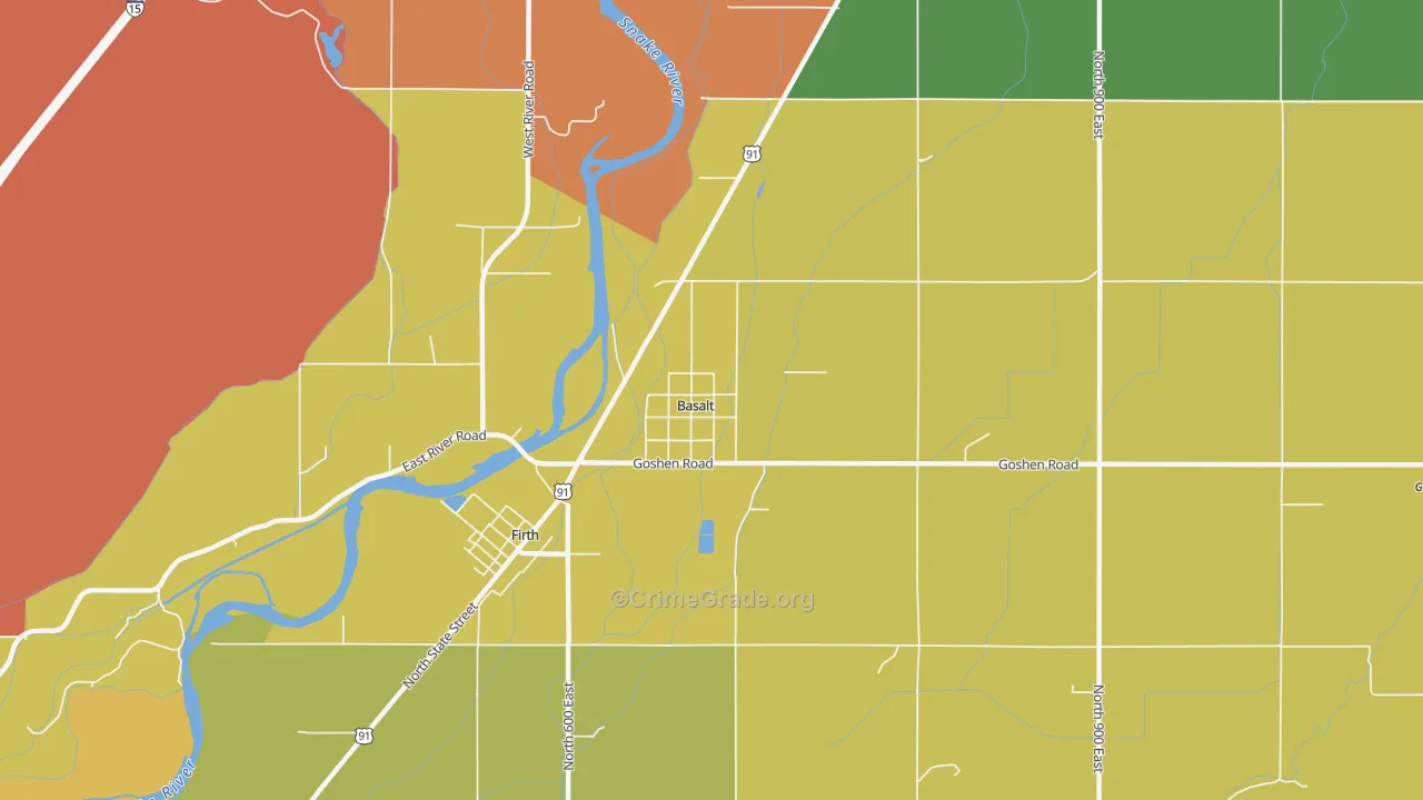 Basalt, ID Map of Burglary Rates