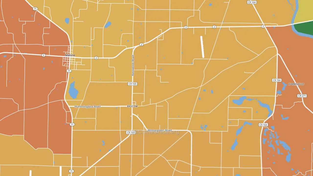 Bascom, FL Map of Burglary Rates