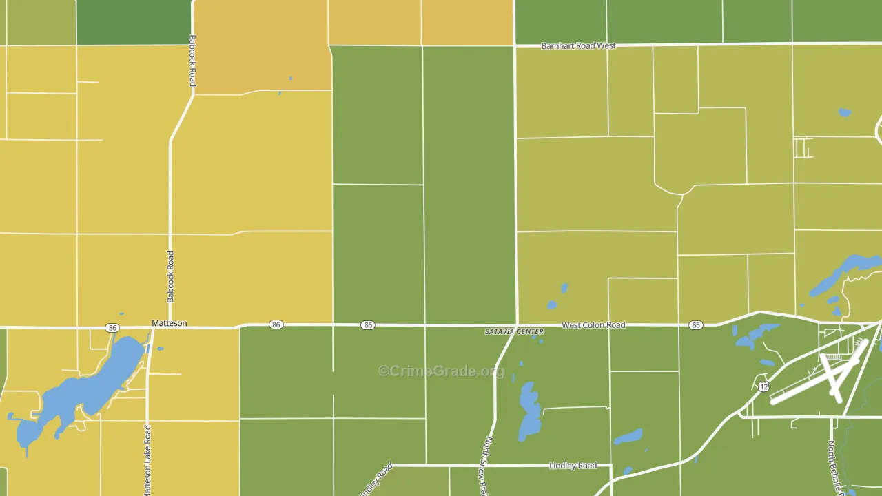 Batavia Center, MI Map of Burglary Rates