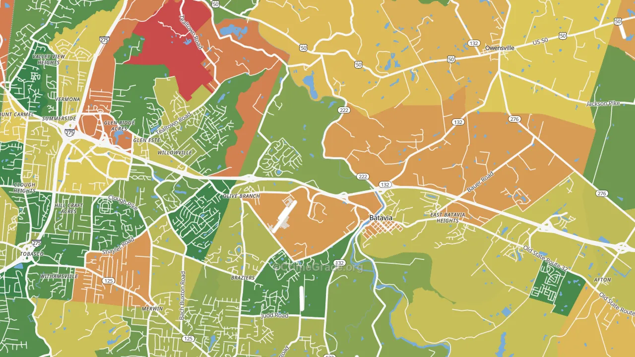 Batavia, OH Map of Burglary Rates