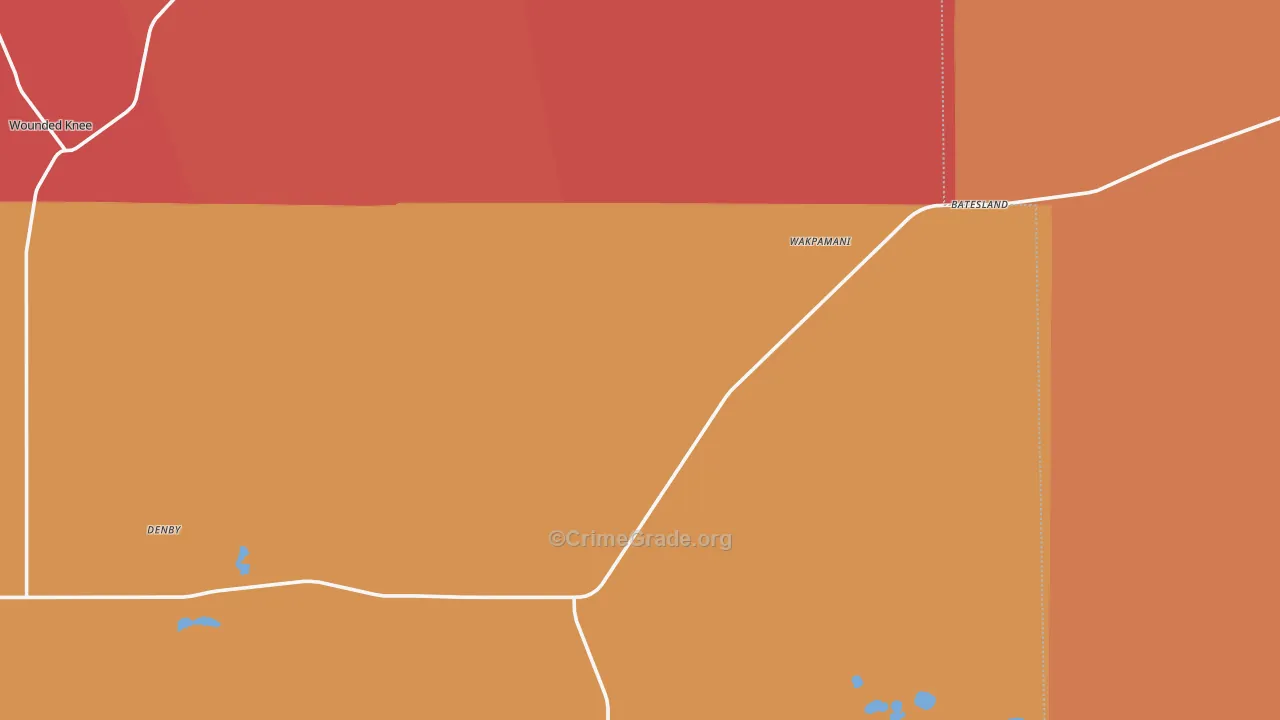 Batesland, SD Map of Burglary Rates