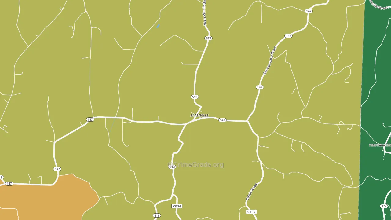 Batesville, OH Map of Burglary Rates