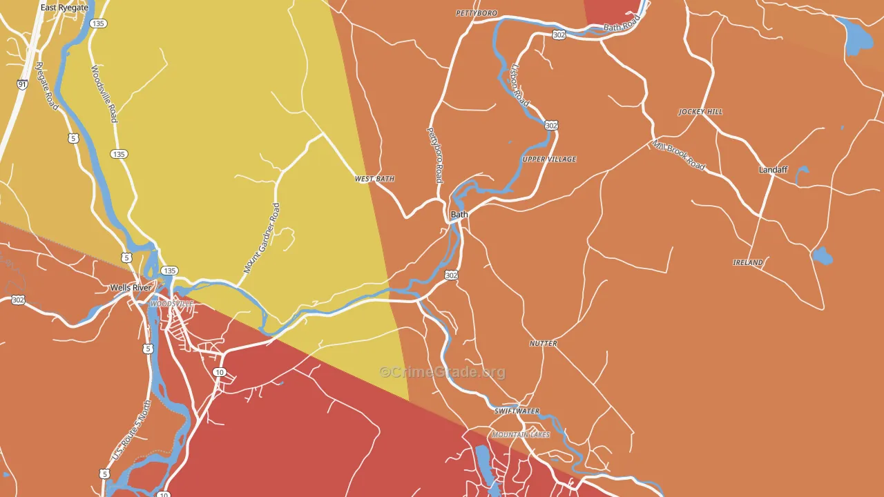 Bath, NH Map of Burglary Rates