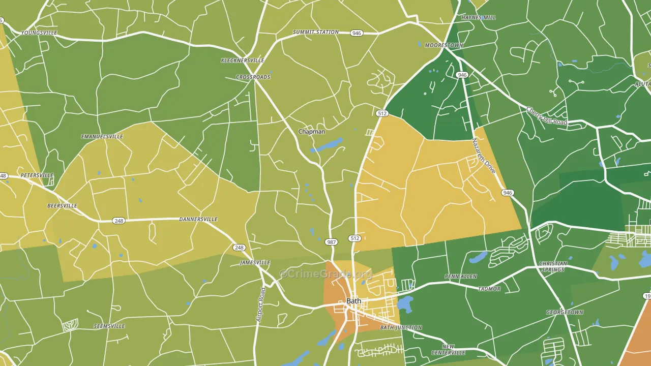 Bath, PA Map of Burglary Rates