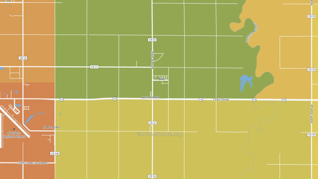 Bath, SD Map of Burglary Rates