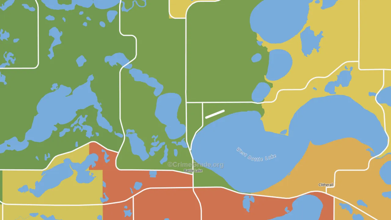Battle Lake, MN Map of Burglary Rates