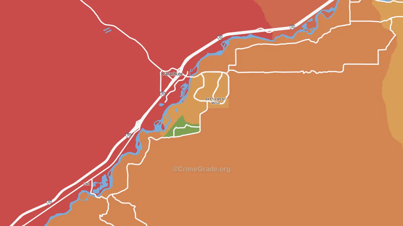 Battlement Mesa, CO Map of Burglary Rates