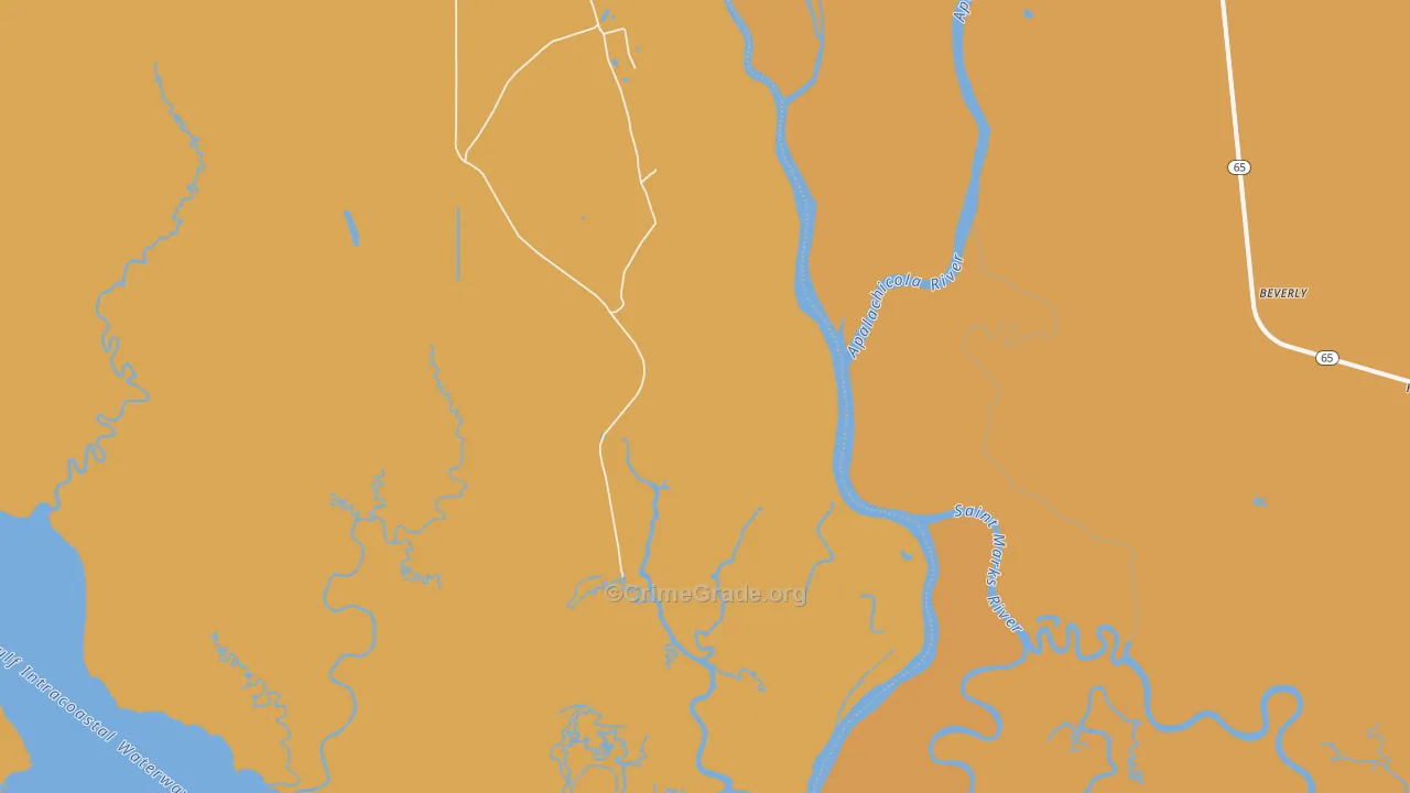 Bay City, FL Map of Burglary Rates