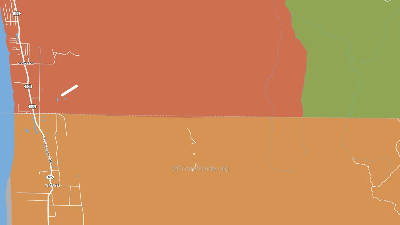Bay City, WA Map of Burglary Rates