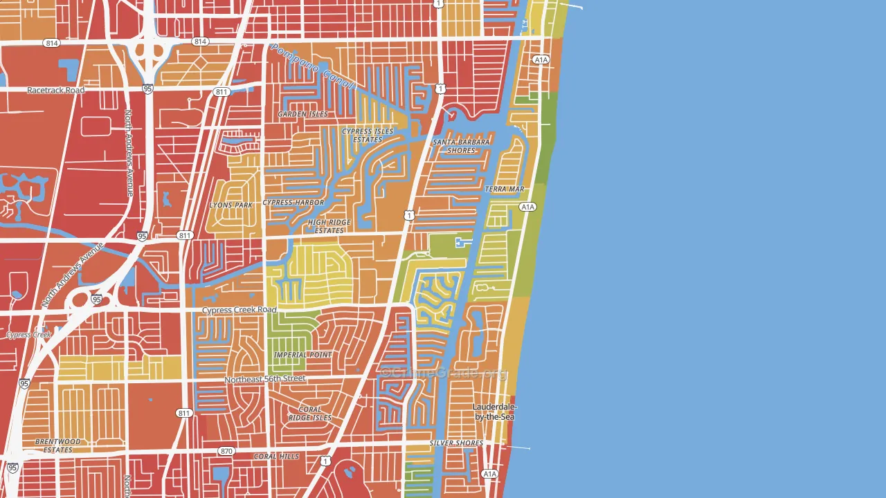 Bay Colony, Fort Lauderdale, FL Map of Burglary Rates
