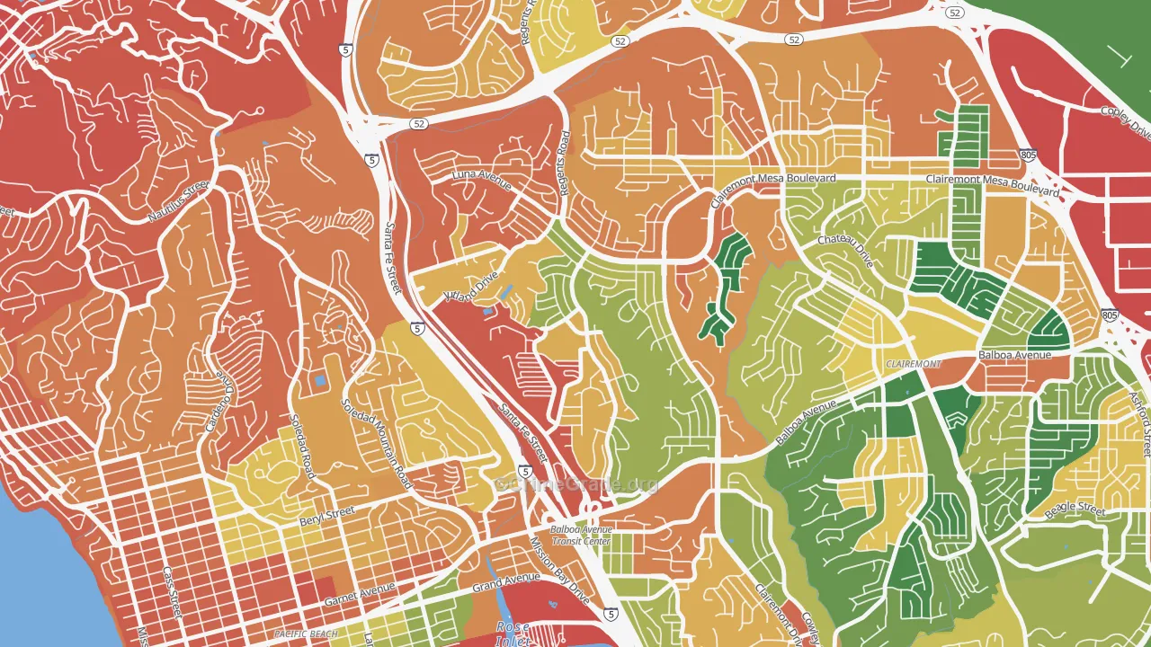 Bay Ho, San Diego, CA Map of Burglary Rates