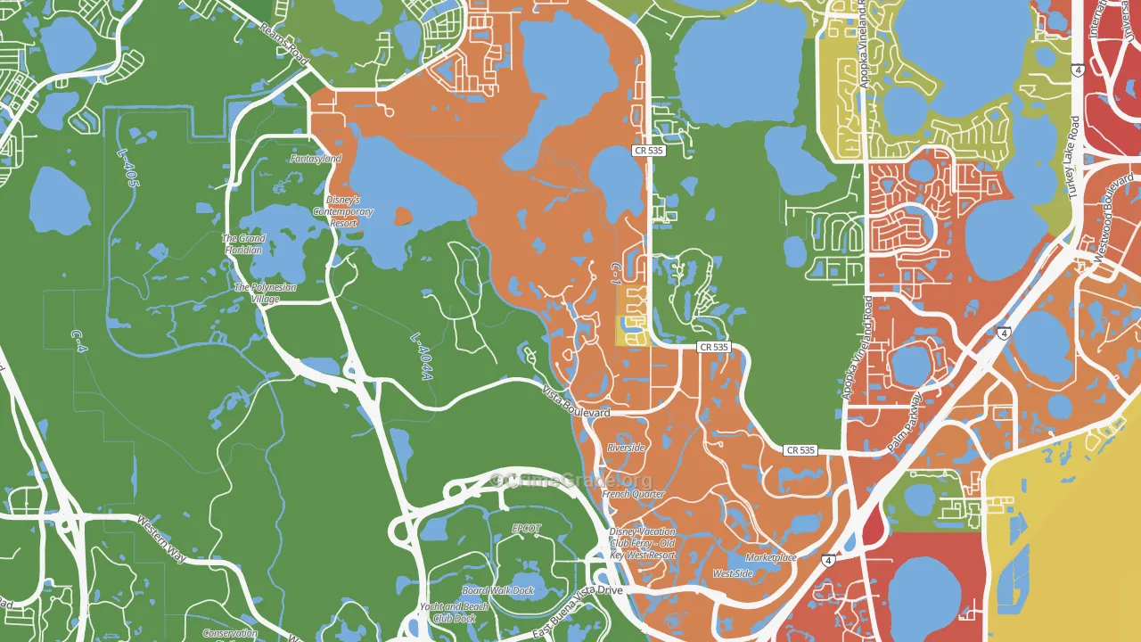 Bay Lake, FL Map of Burglary Rates