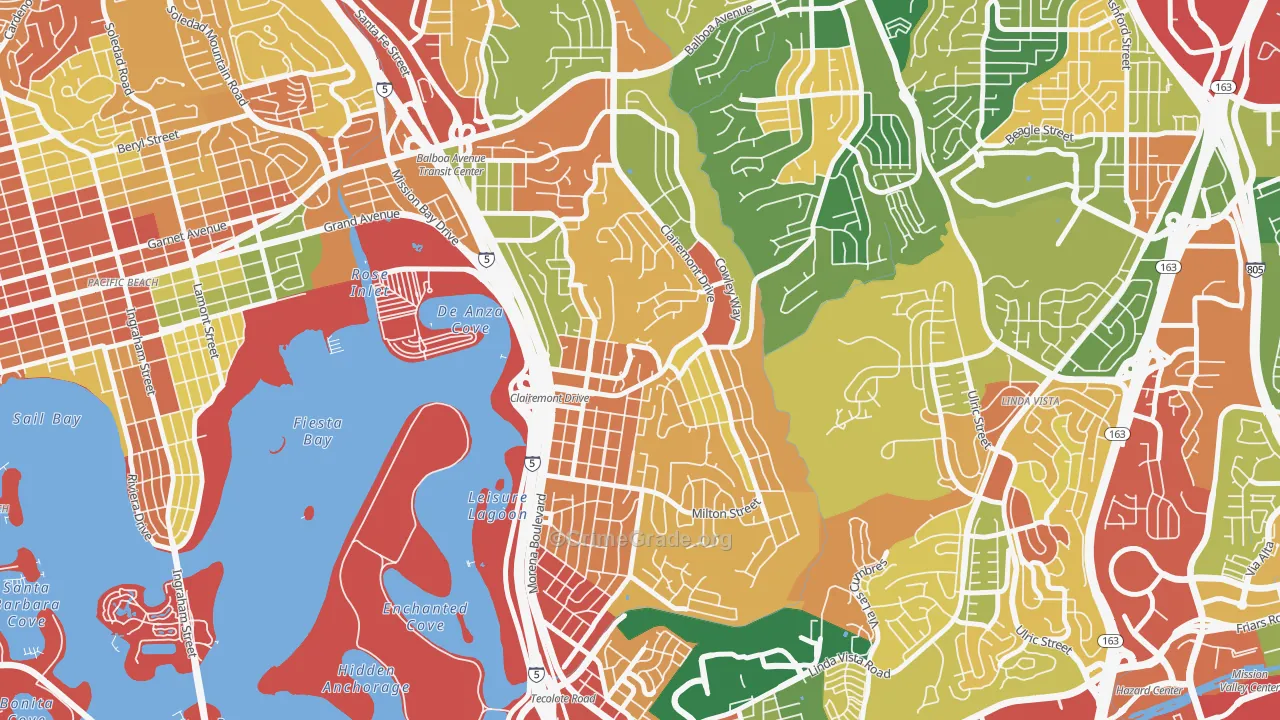 Bay Park, San Diego, CA Map of Burglary Rates