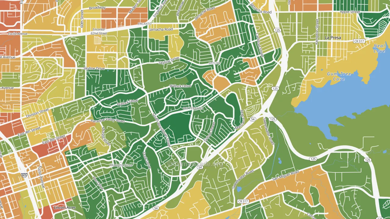 Bay Terraces, San Diego, CA Map of Burglary Rates