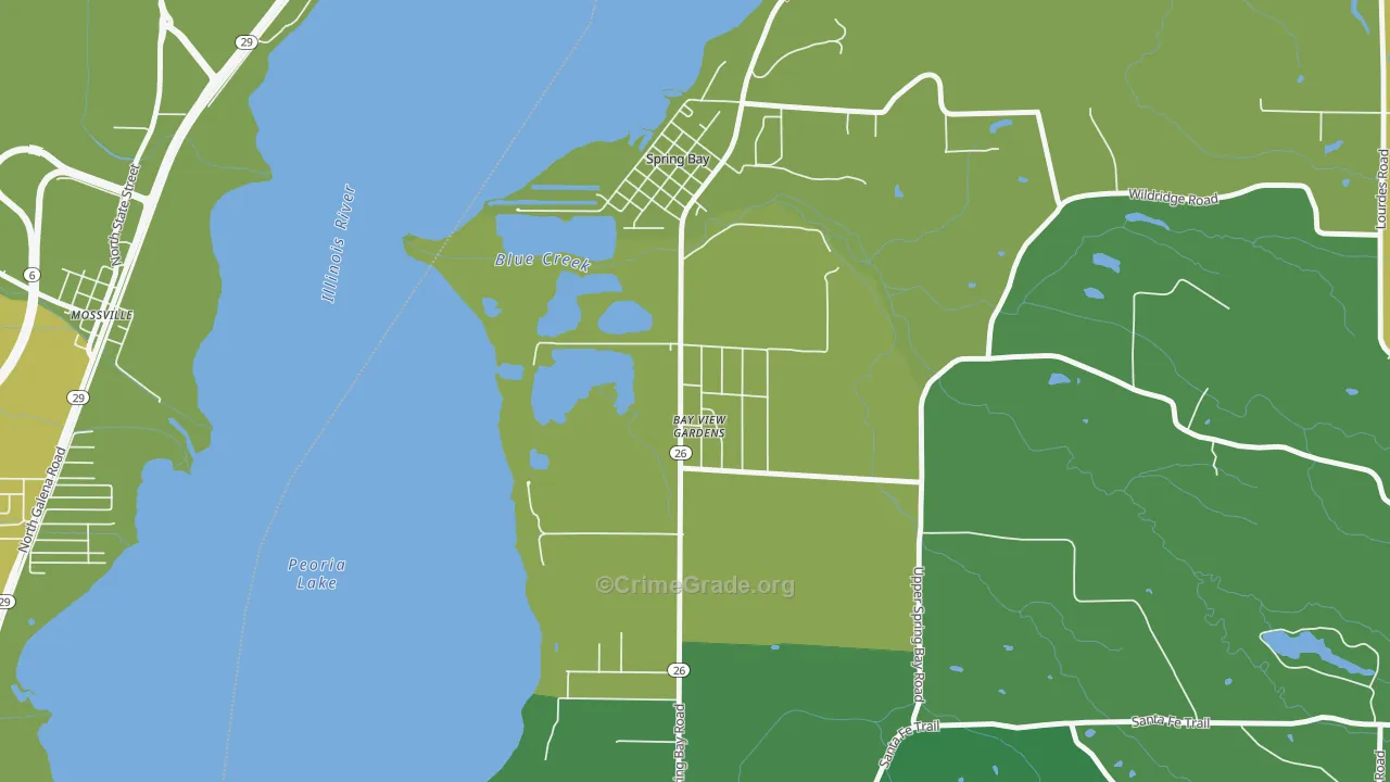 Bay View Gardens, IL Map of Burglary Rates