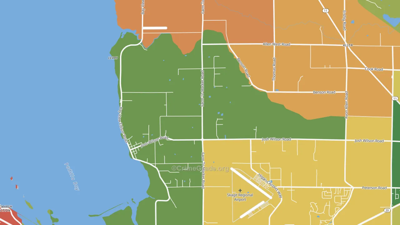 Bay View, WA Map of Burglary Rates