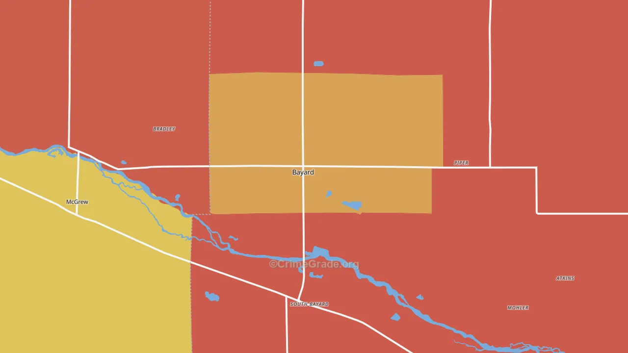 Bayard, NE Map of Burglary Rates