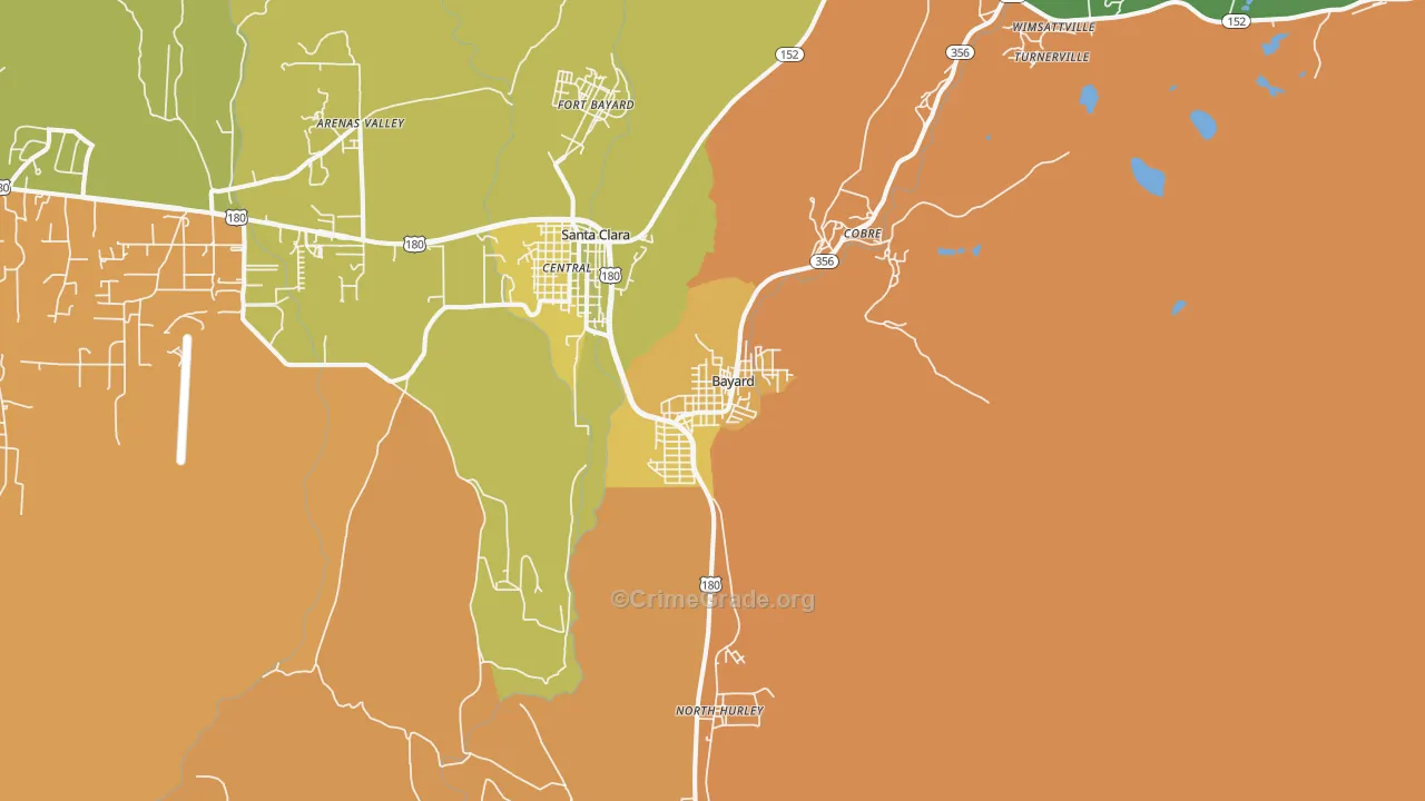 Bayard, NM Map of Burglary Rates
