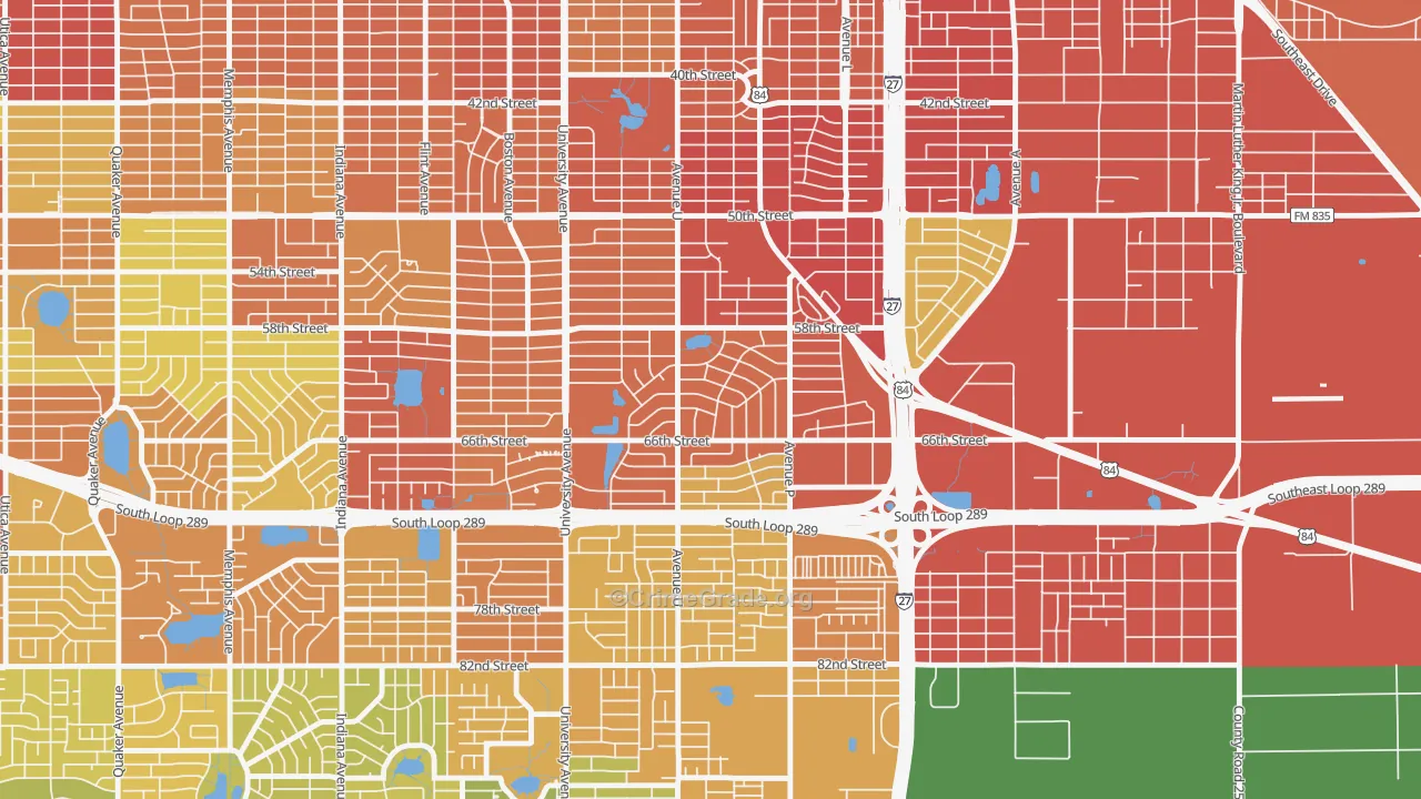 Bayless Atkins, Lubbock, TX Map of Burglary Rates