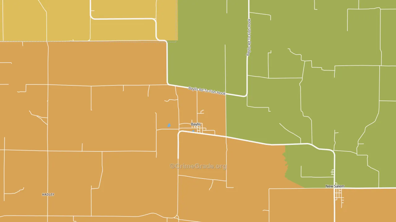 Baylis, IL Map of Burglary Rates
