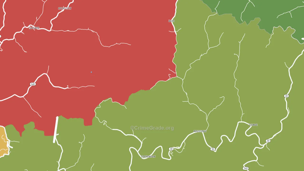 Bays, KY Map of Burglary Rates