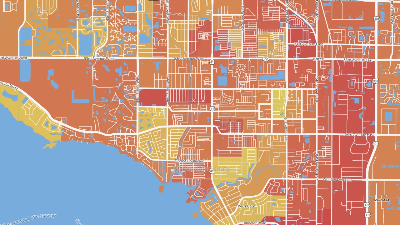 Bayshore Gardens, FL Map of Burglary Rates