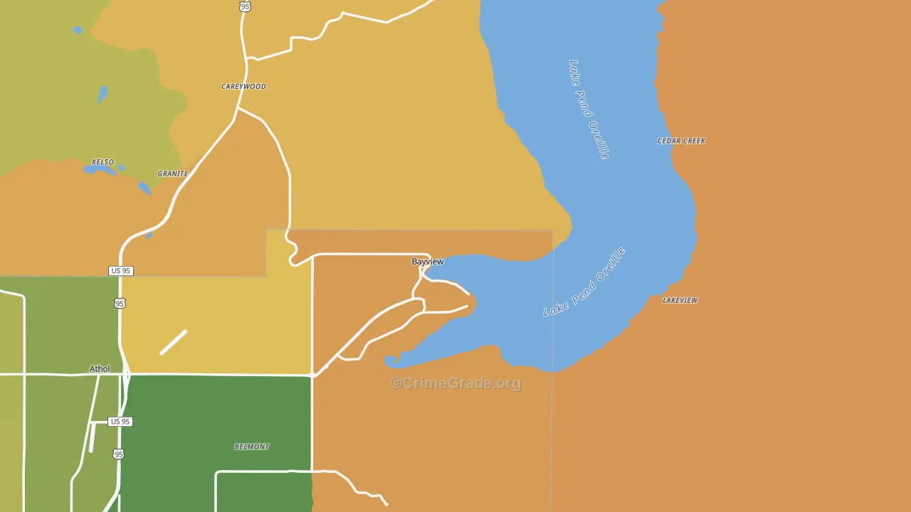 Bayview, ID Map of Burglary Rates