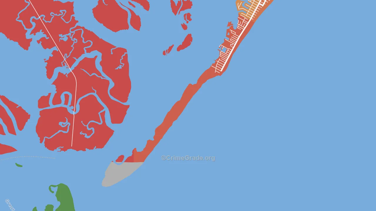 Beach Haven Heights, NJ Map of Burglary Rates
