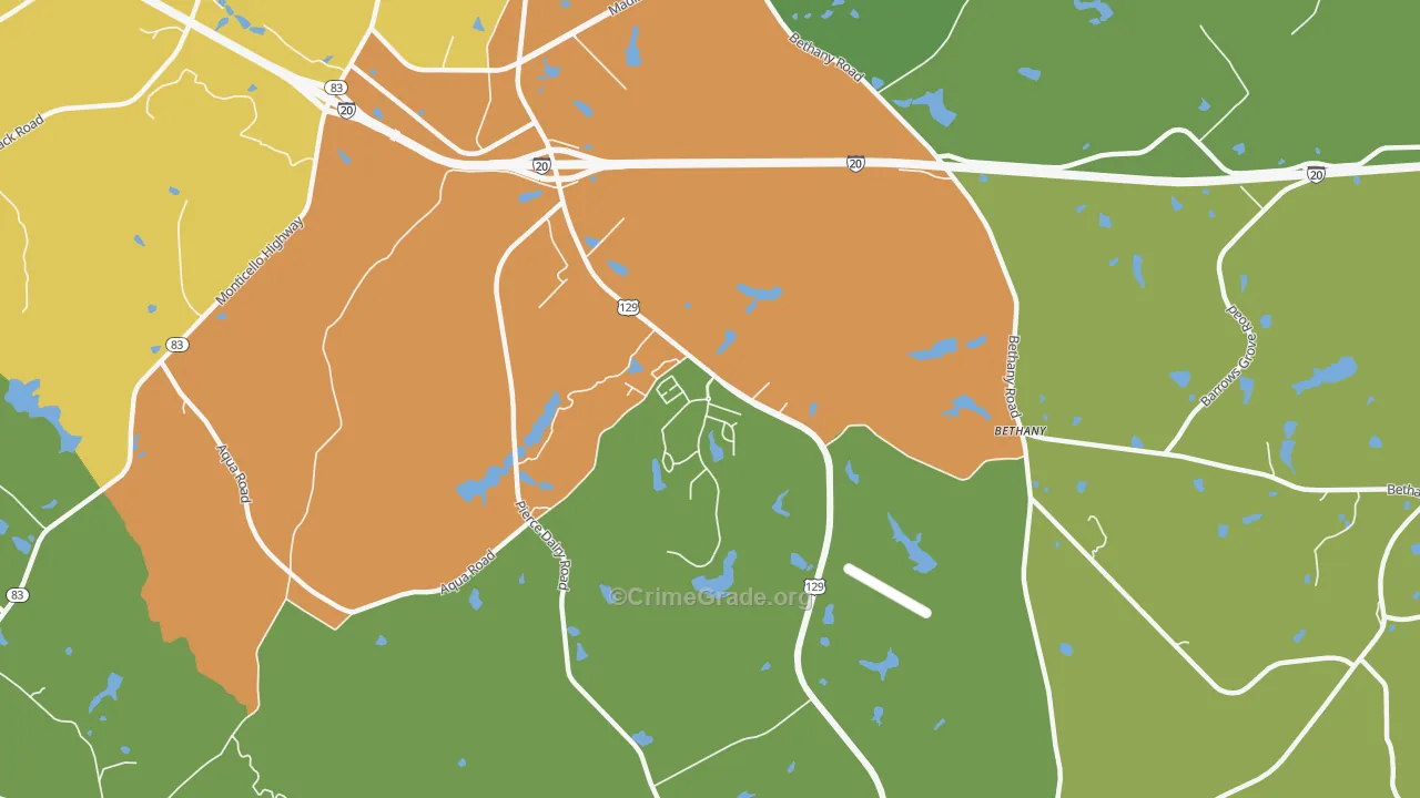 Beacon Heights, GA Map of Burglary Rates