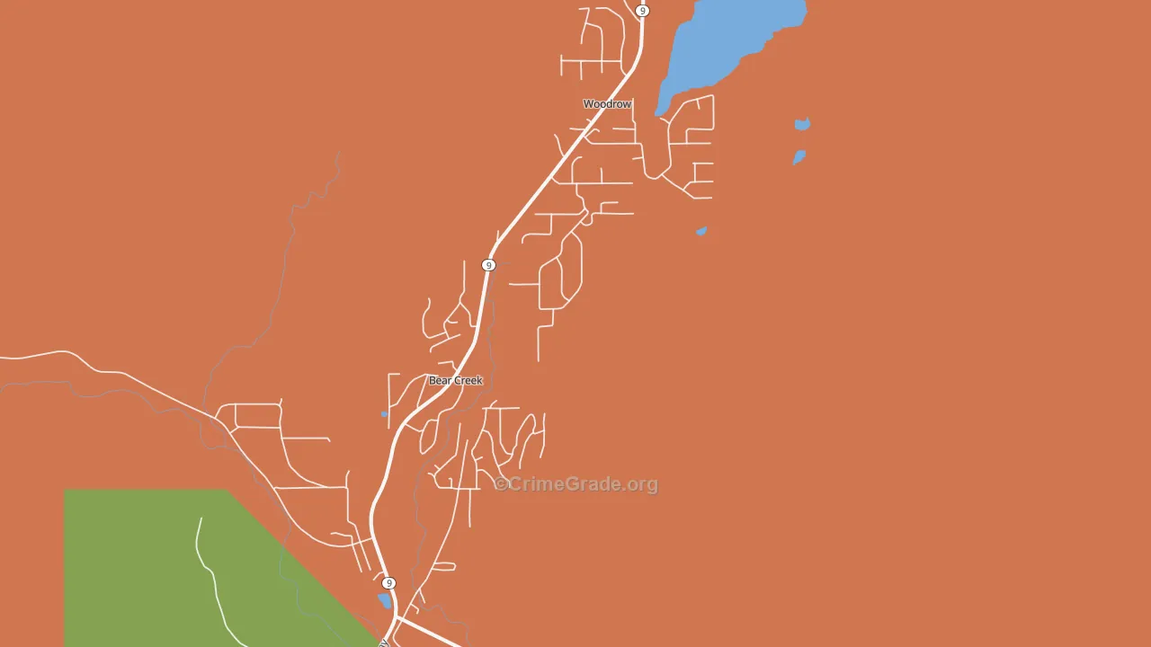 Bear Creek, AK Map of Burglary Rates