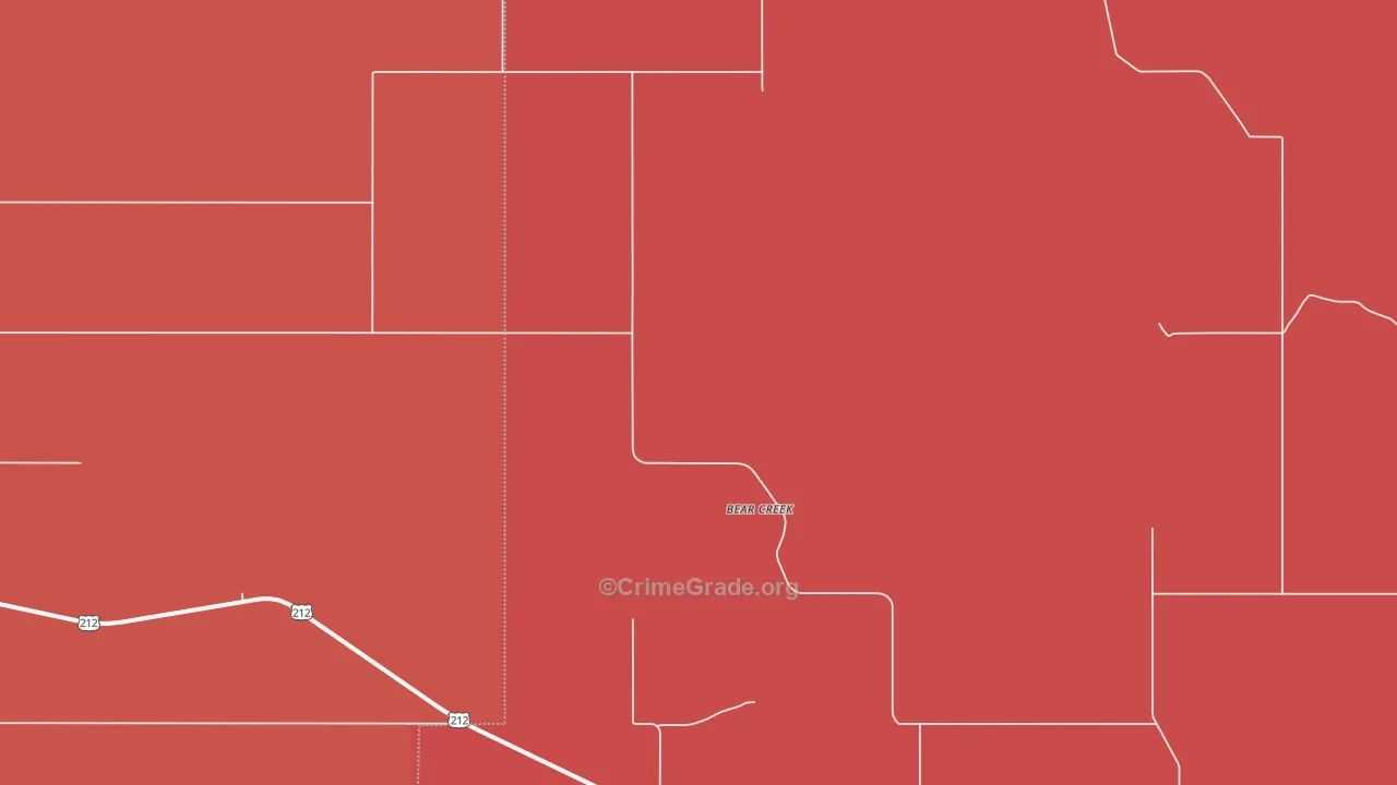 Bear Creek, SD Map of Burglary Rates