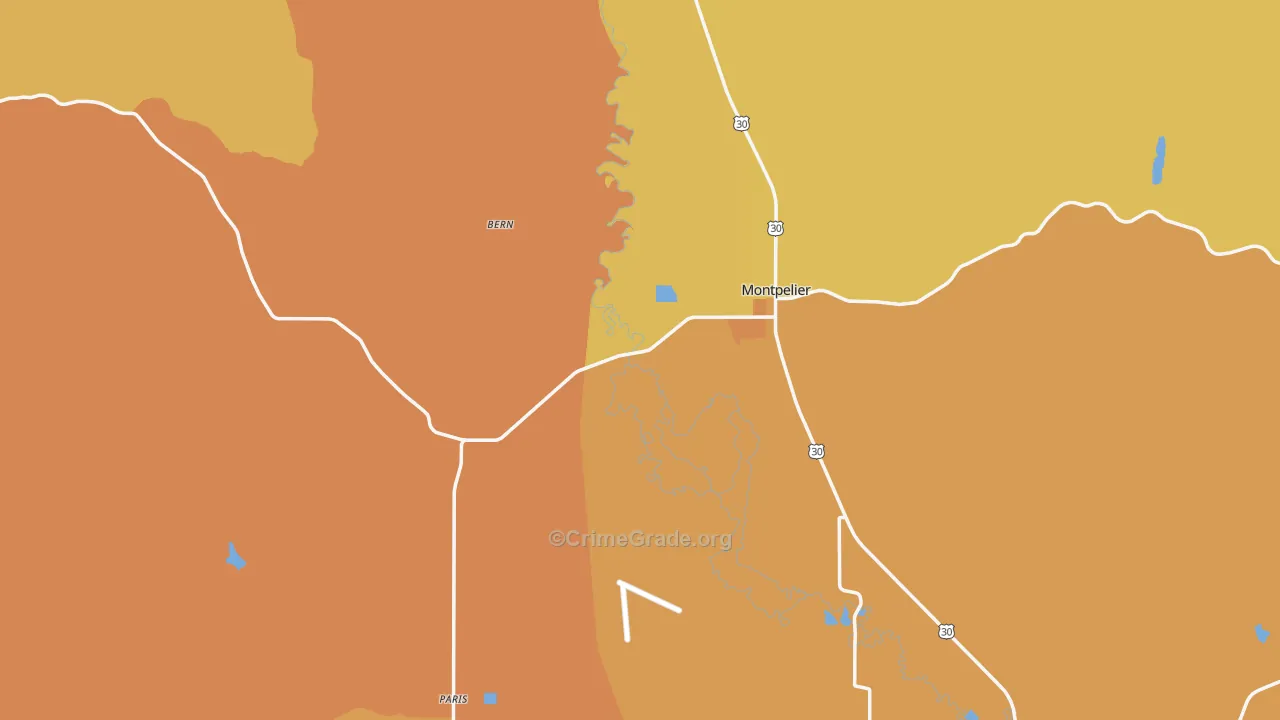 Bear Lake County, ID Map of Burglary Rates