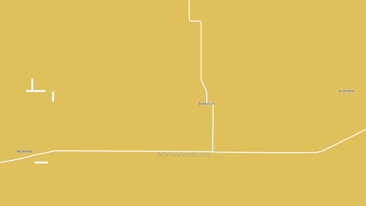 Beardsley, KS Map of Burglary Rates
