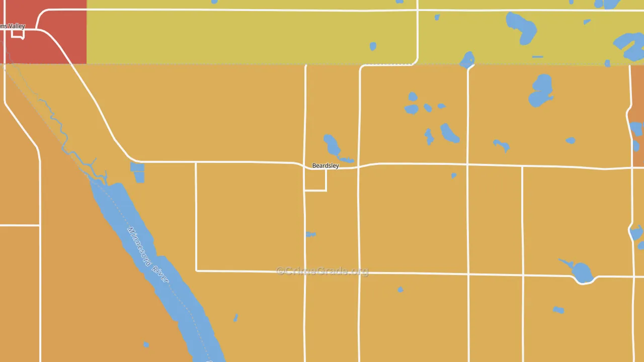 Beardsley, MN Map of Burglary Rates