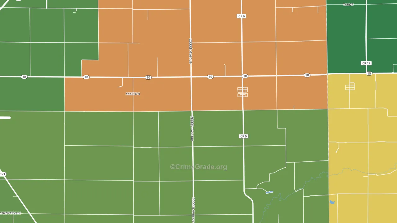 Beason, IL Map of Burglary Rates