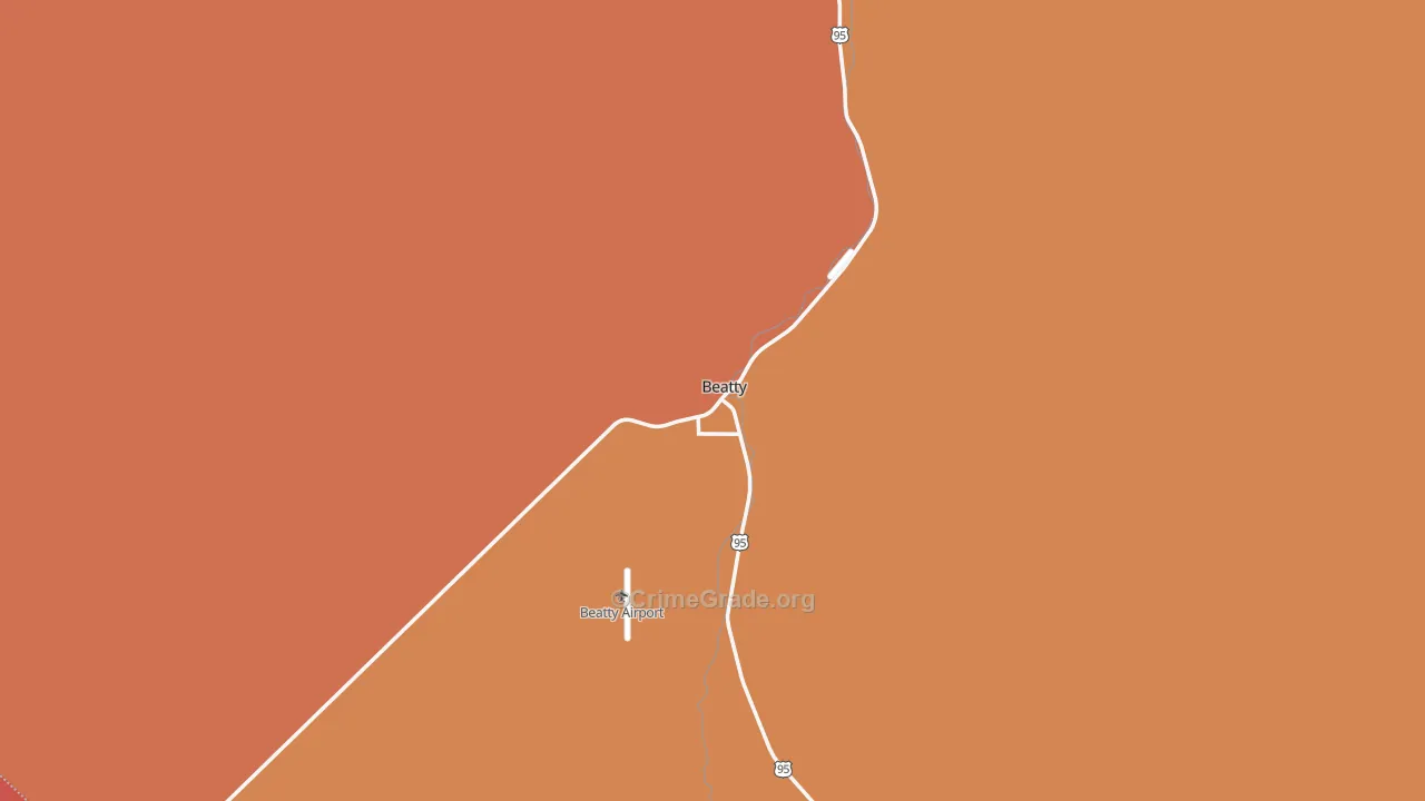 Beatty, NV Map of Burglary Rates