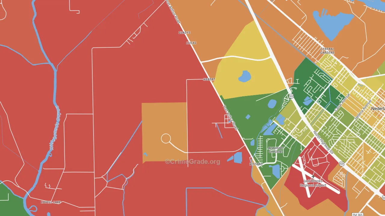 Beauxart Gardens, TX Map of Burglary Rates