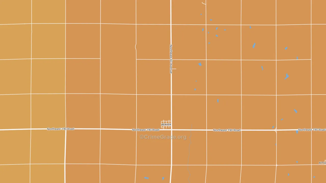 Beaver, KS Map of Burglary Rates