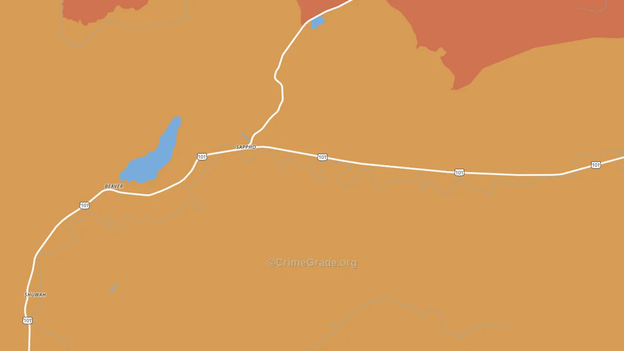 Beaver, WA Map of Burglary Rates