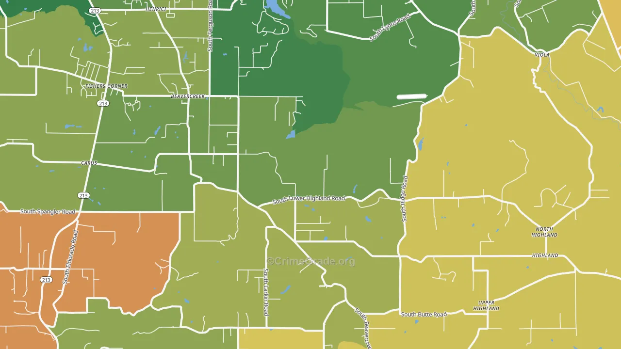 Beavercreek, OR Map of Burglary Rates