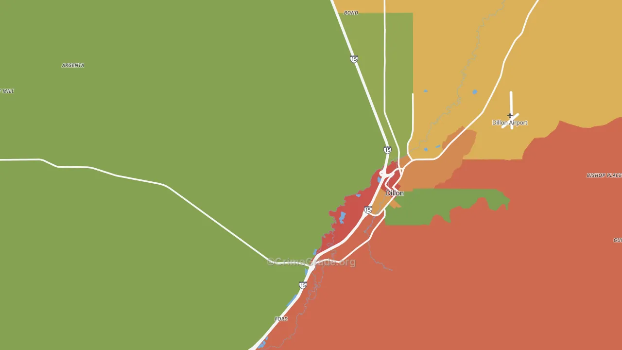 Beaverhead County, MT Map of Burglary Rates