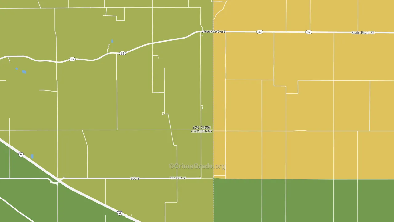 Beckville, IN Map of Burglary Rates