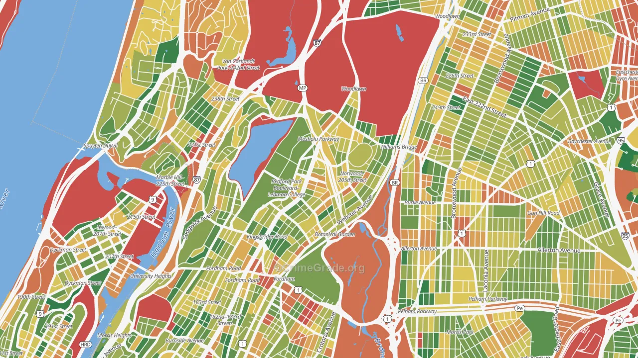 Bedford Park, Bronx, NY Map of Burglary Rates