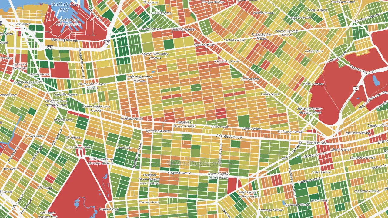 Bedford-Stuyvesant, Brooklyn, NY Map of Burglary Rates
