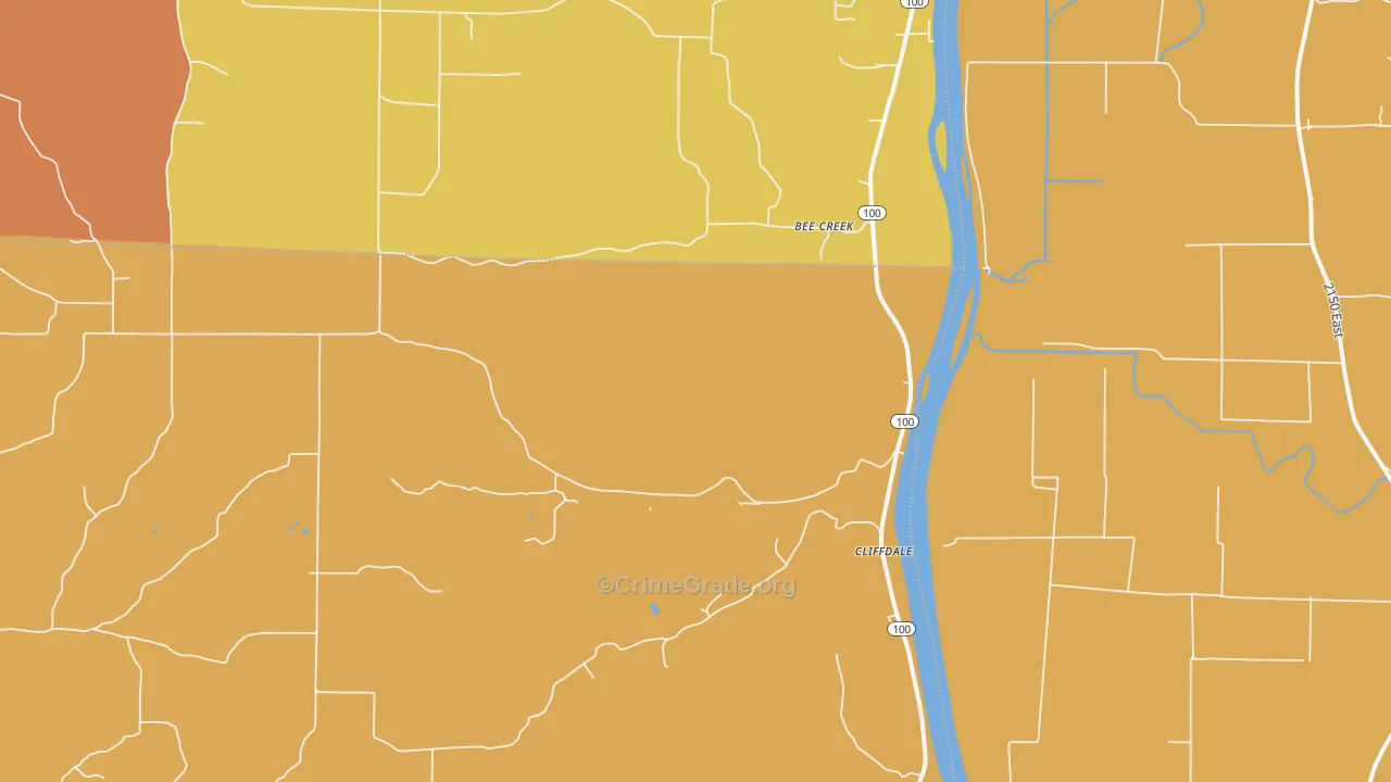 Bee Creek, IL Map of Burglary Rates