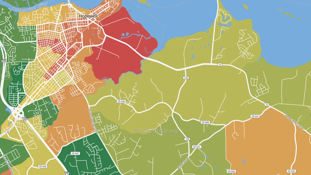 Beechwood Manor, VA Map of Burglary Rates