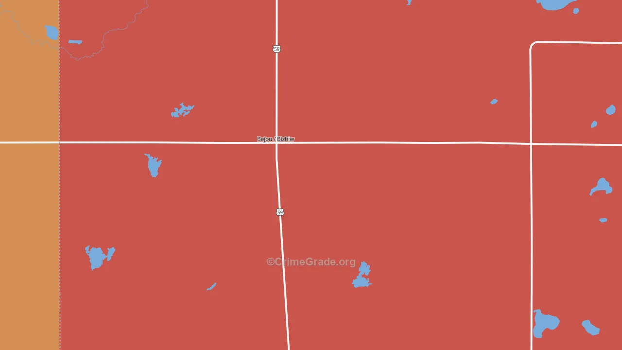 Bejou, MN Map of Burglary Rates