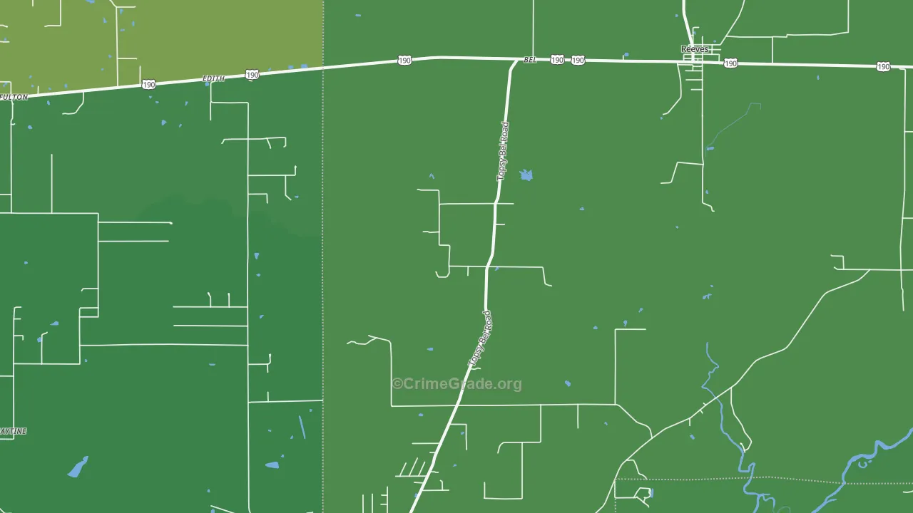 Bel, LA Map of Burglary Rates