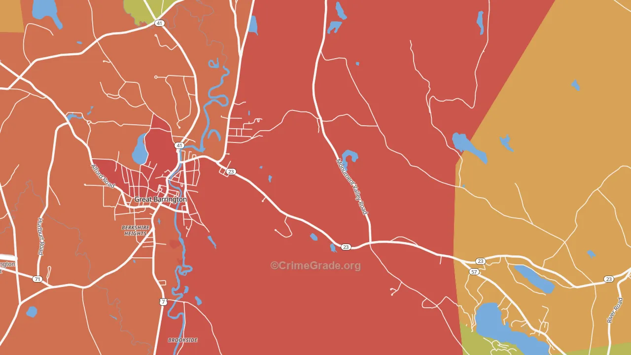 Belcher Square, MA Map of Burglary Rates